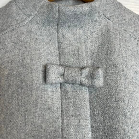 CREWCUTS Wool Blend Bow Front Coat in Gray Classic Dressy Winter Girls Size 10 - Picture 5 of 11